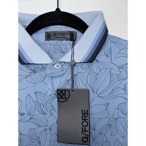 New G/FORE Outline‎ Iris Banded Tech Pique Small Floral Print Light Blue Driz